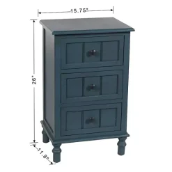 Best Kirklands Home Antique Navy 3-Drawer Winnie Accent Table Blue