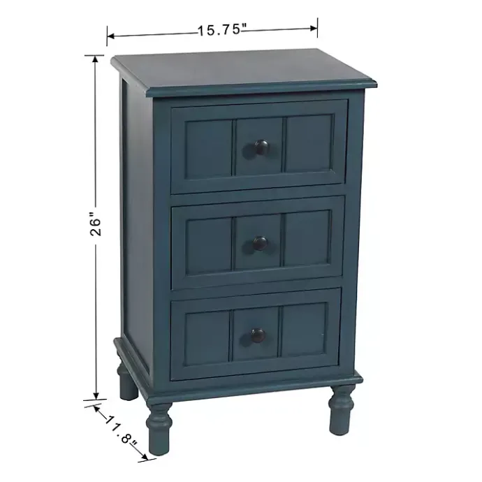 Best Kirklands Home Antique Navy 3-Drawer Winnie Accent Table Blue