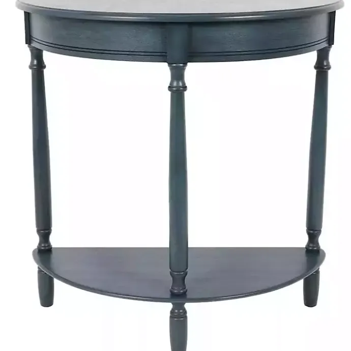 Clearance Kirklands Home Antique Navy Half Round Console Table Blue