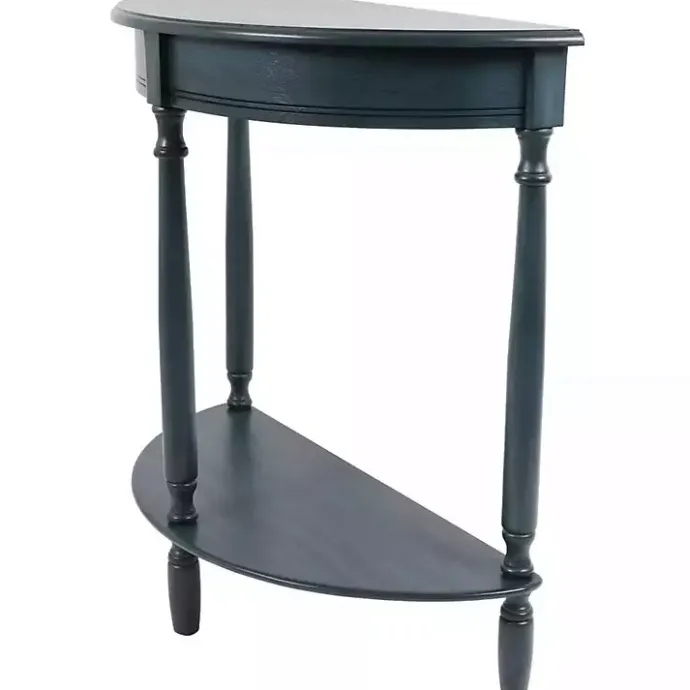 Clearance Kirklands Home Antique Navy Half Round Console Table Blue