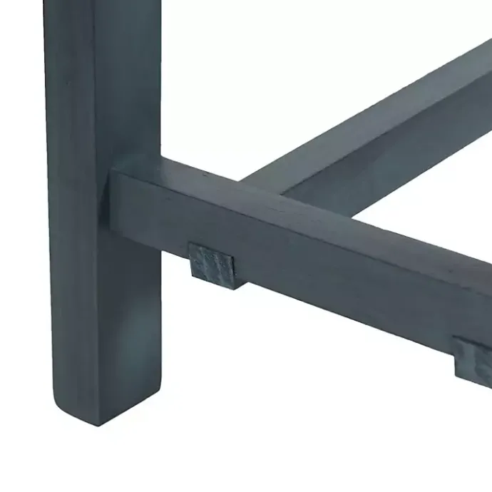 Outlet Kirklands Home Antique Navy Wood Noah Bench Blue