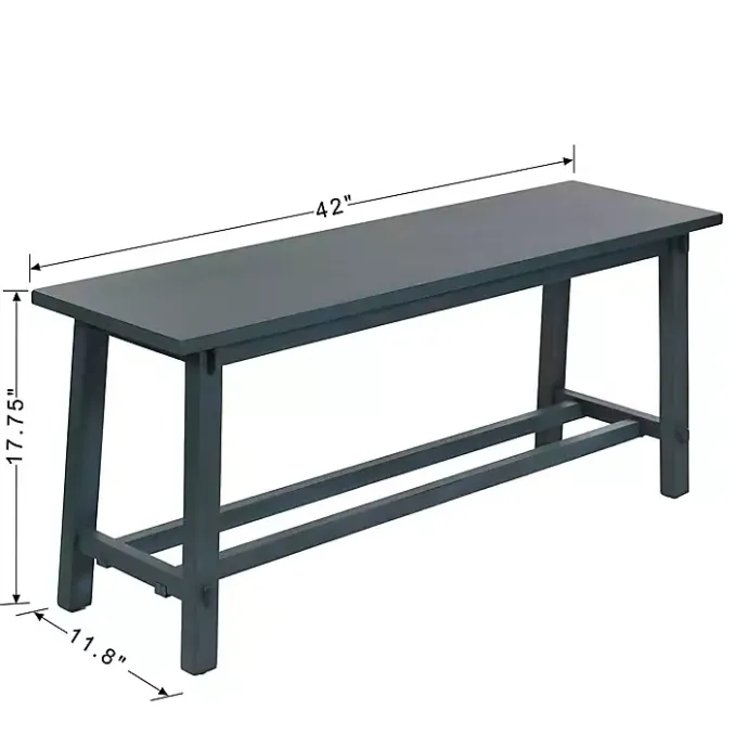 Outlet Kirklands Home Antique Navy Wood Noah Bench Blue