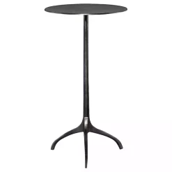 Kirklands Home Antique Nickel Round Tripod Accent Table Gray