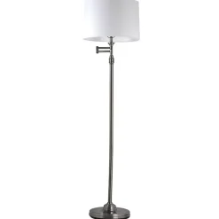 Outlet Kirklands Home Antique Pewter Swing Arm Floor Lamp White