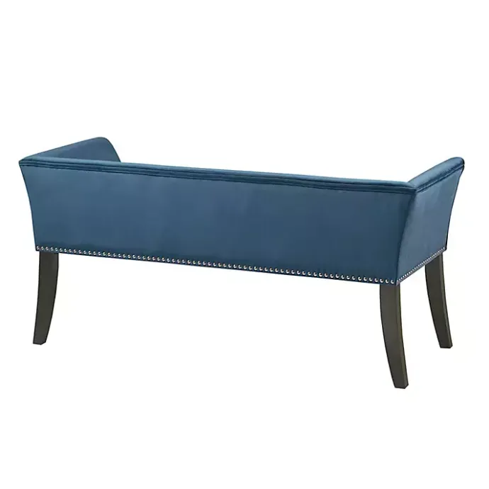 Outlet Kirklands Home Antique Sapphire Low Back Upholstered Bench Blue