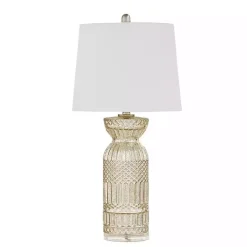 Kirklands Home Antique Textured Glass Luxuria Table Lamp Silver