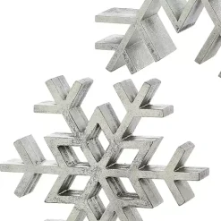 Online Kirklands Home Antique Wooden Snowflakes, Set of 2 Silver