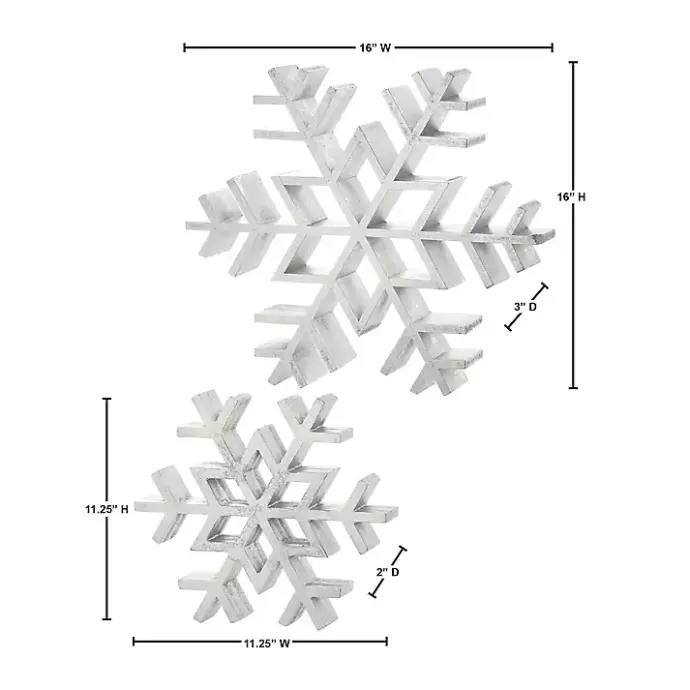 Online Kirklands Home Antique Wooden Snowflakes, Set of 2 Silver