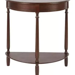 Outlet Kirklands Home Antique Walnut Half Round Console Table Brown