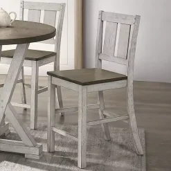 Online Kirklands Home Antique White & Ash Brown 2-pc. Counter Stool Set