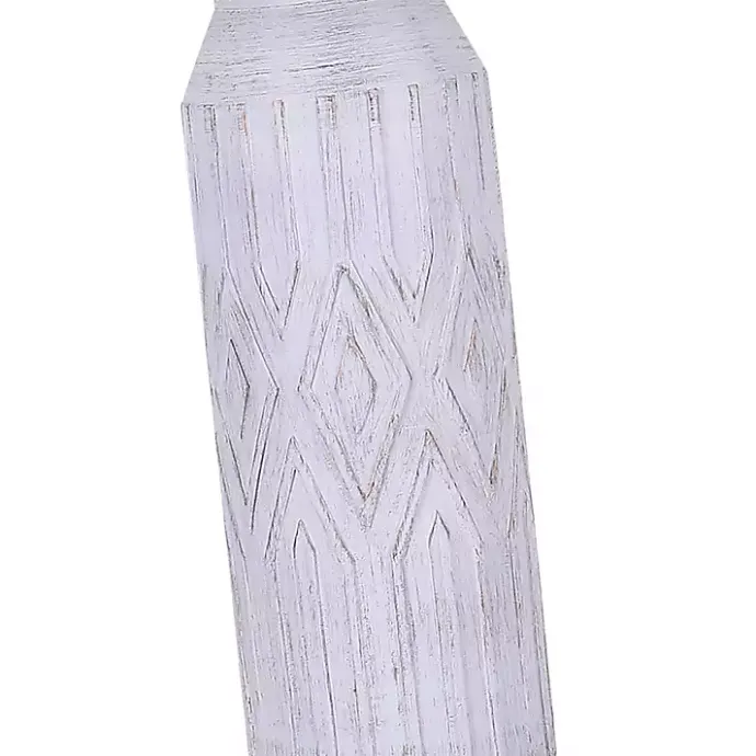 Clearance Kirklands Home Antique White Deco Diamond Table Lamps, Set of 2 Tan