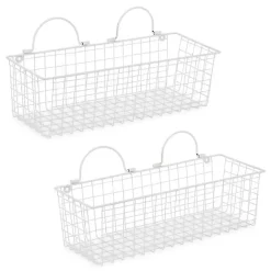 Discount Kirklands Home Antique White 2-pc. Long Wire Basket Set, 17 in.