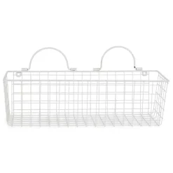 Discount Kirklands Home Antique White 2-pc. Long Wire Basket Set, 17 in.