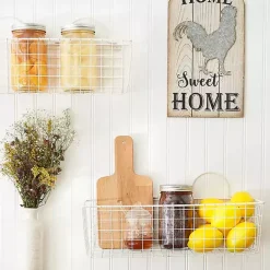 Discount Kirklands Home Antique White 2-pc. Long Wire Basket Set, 17 in.