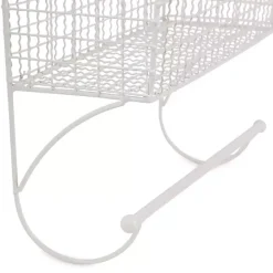 Best Kirklands Home Antique White Wire Basket Towel Rack, 17 in.