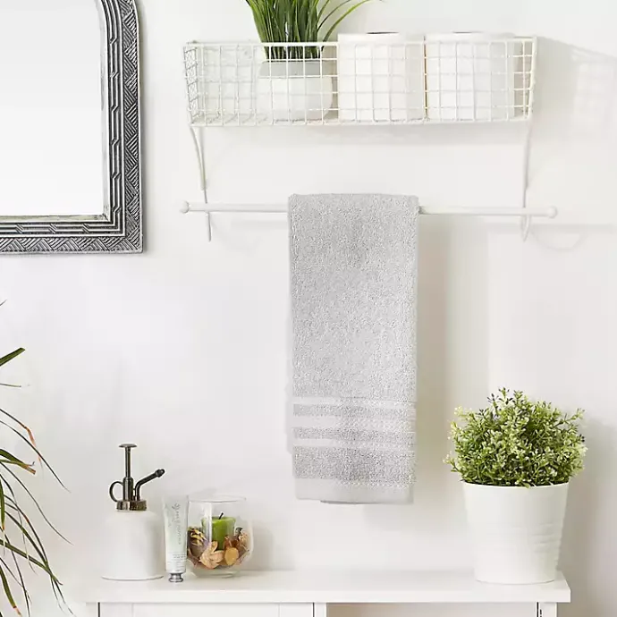 Best Kirklands Home Antique White Wire Basket Towel Rack, 17 in.