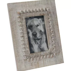 Online Kirklands Home Antique White Wood Beaded Picture Frame, 4x6