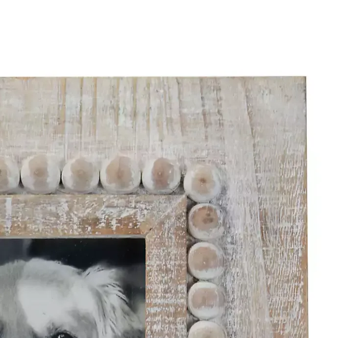 Online Kirklands Home Antique White Wood Beaded Picture Frame, 4x6