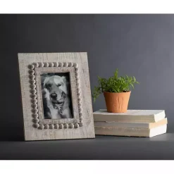 Online Kirklands Home Antique White Wood Beaded Picture Frame, 4x6