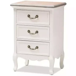Sale Kirklands Home Antique Wooden 3-Drawer Nightstand White
