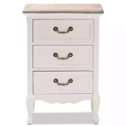 Sale Kirklands Home Antique Wooden 3-Drawer Nightstand White