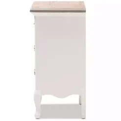 Sale Kirklands Home Antique Wooden 3-Drawer Nightstand White