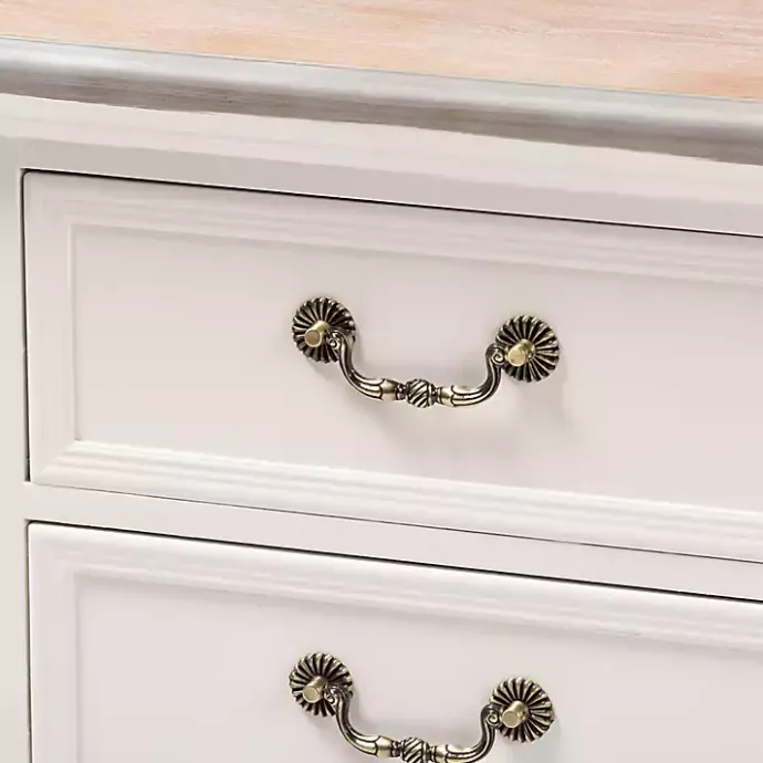 Sale Kirklands Home Antique Wooden 3-Drawer Nightstand White