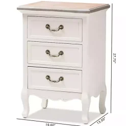 Sale Kirklands Home Antique Wooden 3-Drawer Nightstand White