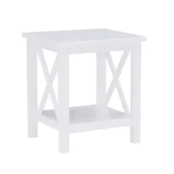 Best Kirklands Home Antique White X Side Frame Accent Table
