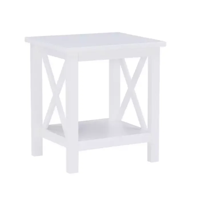Best Kirklands Home Antique White X Side Frame Accent Table