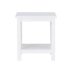 Best Kirklands Home Antique White X Side Frame Accent Table