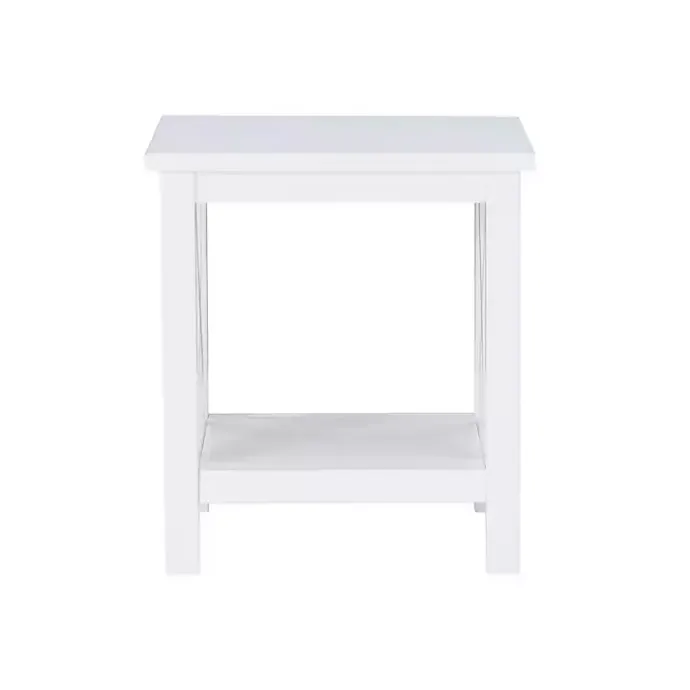 Best Kirklands Home Antique White X Side Frame Accent Table