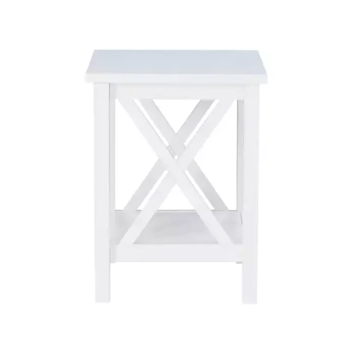 Best Kirklands Home Antique White X Side Frame Accent Table