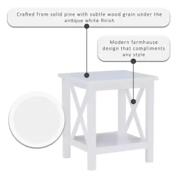 Best Kirklands Home Antique White X Side Frame Accent Table
