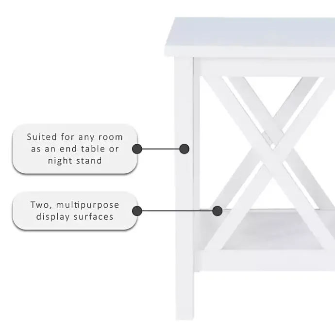 Best Kirklands Home Antique White X Side Frame Accent Table