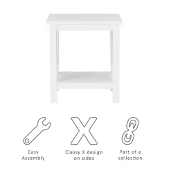 Best Kirklands Home Antique White X Side Frame Accent Table