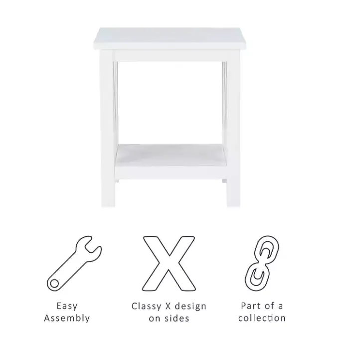Best Kirklands Home Antique White X Side Frame Accent Table