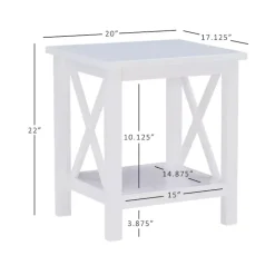 Best Kirklands Home Antique White X Side Frame Accent Table