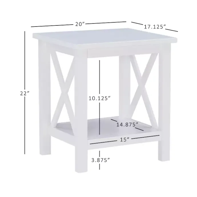 Best Kirklands Home Antique White X Side Frame Accent Table
