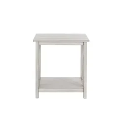 Sale Kirklands Home Antique washed Wood Square Side Table White