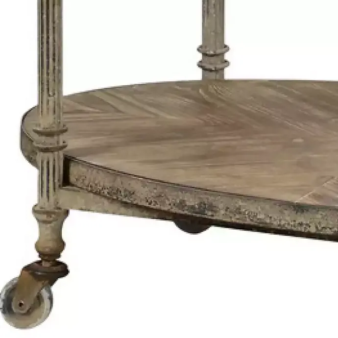 Best Kirklands Home Antique Wood and Metal Bar Cart