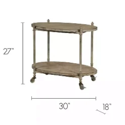 Best Kirklands Home Antique Wood and Metal Bar Cart