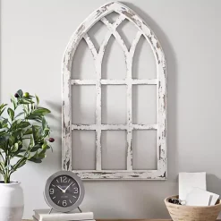 Outlet Kirklands Home Antiqued Window Pane Arch Plaque White