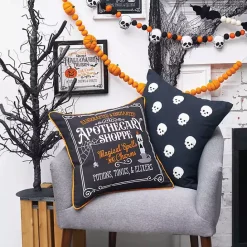 Outlet Kirklands Home Apothecary Shoppe Halloween Pillow Black