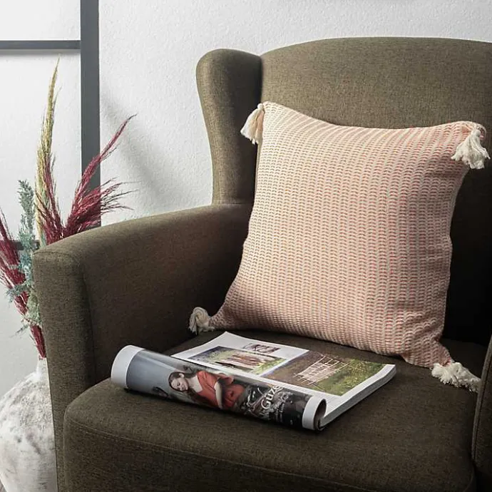 Best Kirklands Home Apricot Trapeze Organic Cotton Throw Pillow