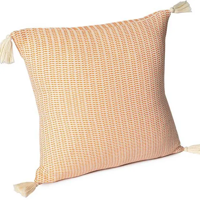 Best Kirklands Home Apricot Trapeze Organic Cotton Throw Pillow