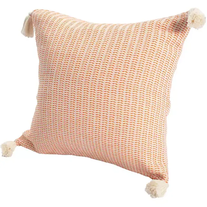 Best Kirklands Home Apricot Trapeze Organic Cotton Throw Pillow