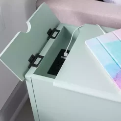 Clearance Kirklands Home Aqua Accent Table with Charging Station Blue