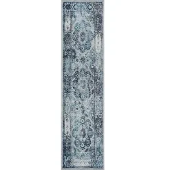Sale Kirklands Home Aqua and Gray Alex Runner, 2x6