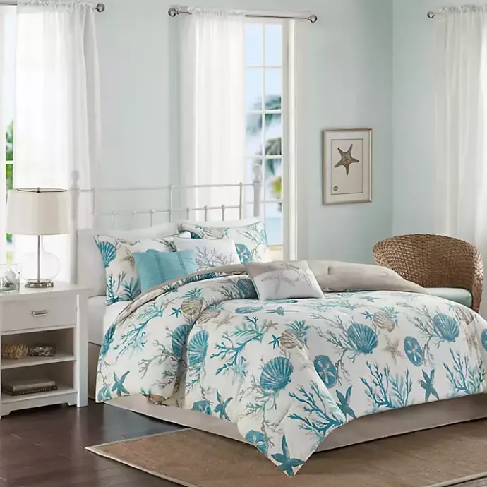 Best Kirklands Home Aqua Coastal 7-pc. Queen Comforter Set